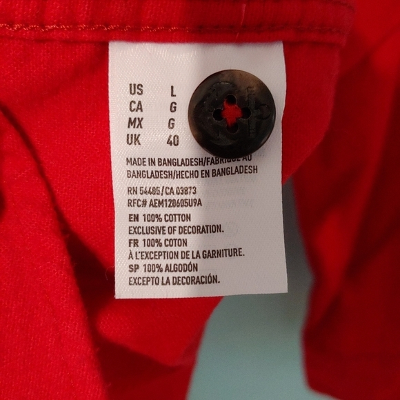 American Eagle Red Long Sleeve Button Down Flannel Shirt - Picture 5 of 5